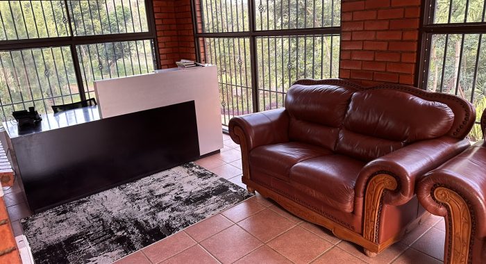 reception desk and chairs